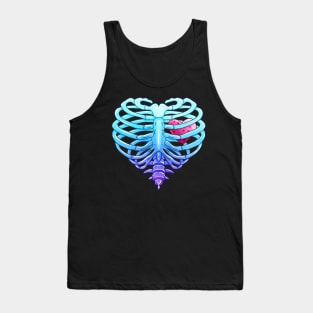 Anatomical Rib Cage with Heart Valentine Goth Tank Top